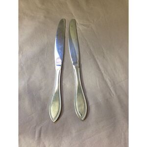 Pfaltzgraff Everyday American Bead 2 Dinner Knives Stainless Steel 9 1/2"